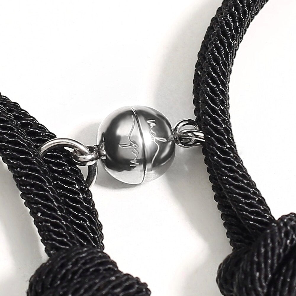 Mountain and ocean engraved charms – symbolic long-distance bracelet – Loveness