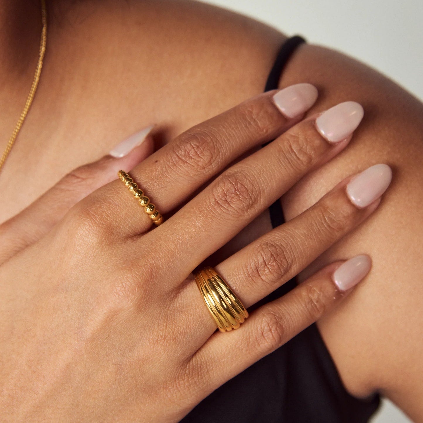 Multi hoop ring worn on hand – minimalist look