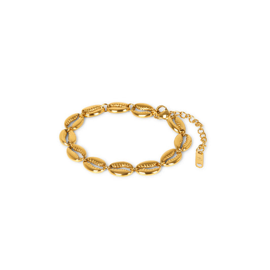 Muschel Gliederkette Armband Gold – Vorderansicht