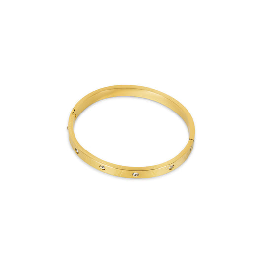 Numeral Stein Armreif Gold – Vorderansicht