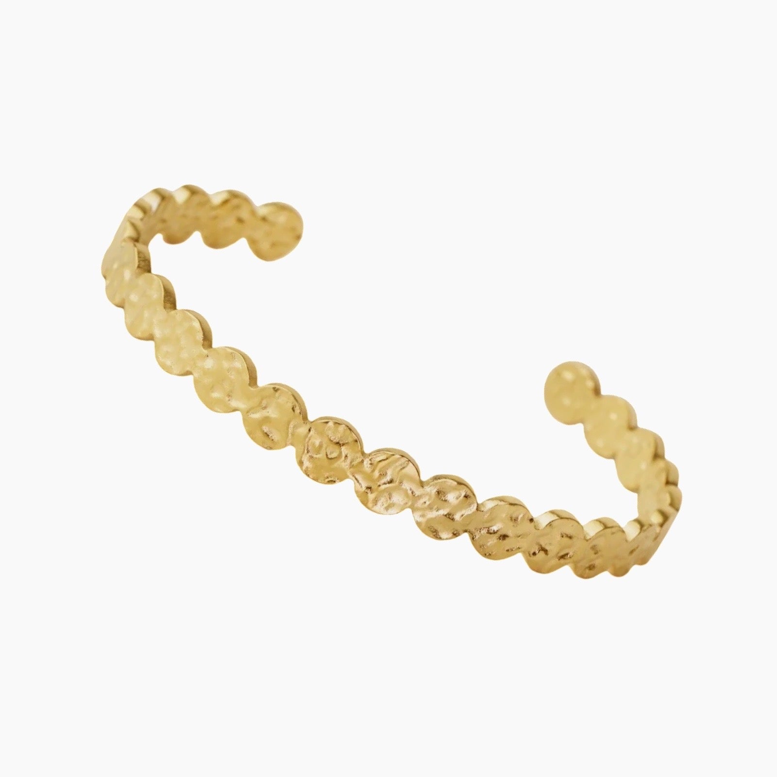 Organic Circles bangle bracelet – front view in gold
