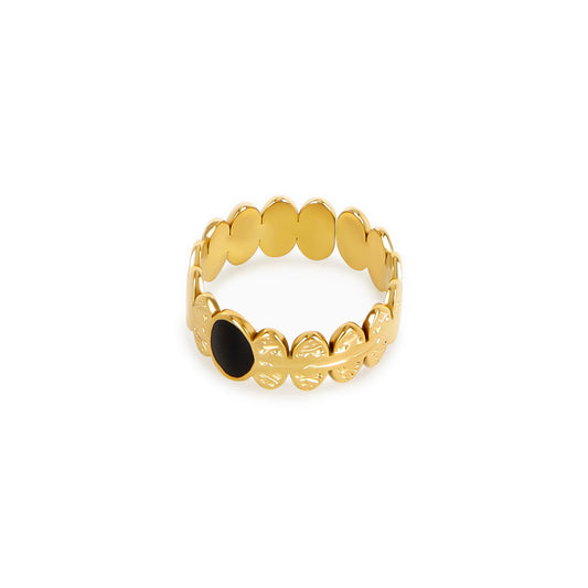 Ovaler Onyx Ring Gold – Vorderansicht