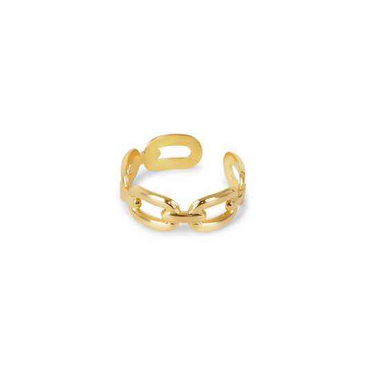 Palermo Verstellbarer Ring Gold – Vorderansicht