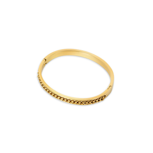 Panzerketten Armreif Gold – Vorderansicht