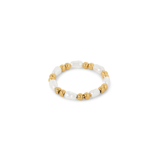 Perlen Fidget Ring Gold – Vorderansicht