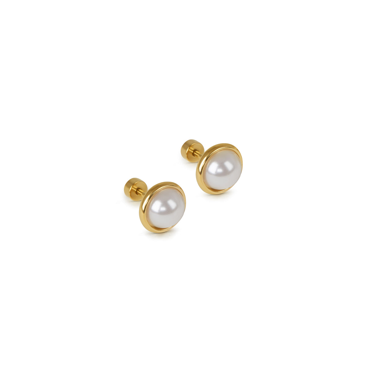 Perlen Ohrstecker Gold – Vorderansicht