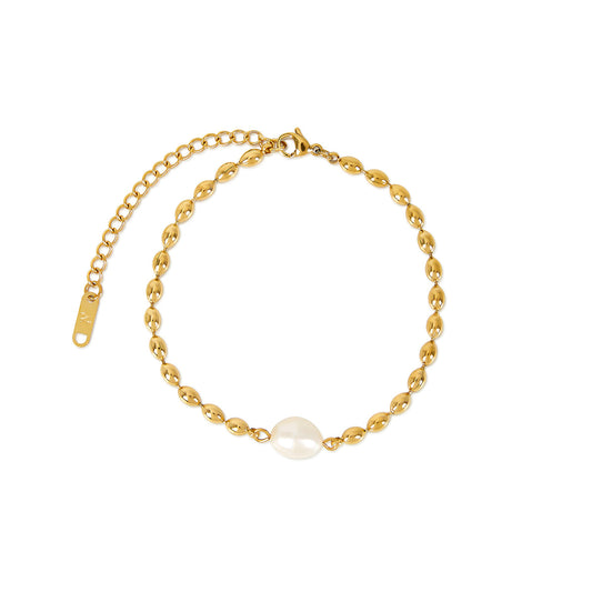 Persia Perlen Kettenarmband Gold – Vorderansicht