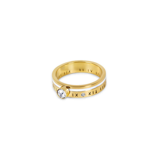 Pompeii Steinring Gold – Vorderansicht