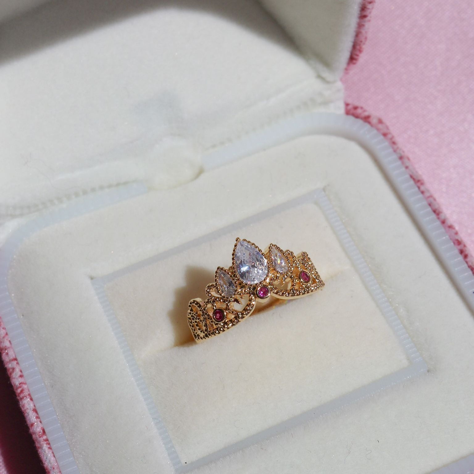 apunzel Crown Ring – Adjustable Princess Jewelry with Zirconia