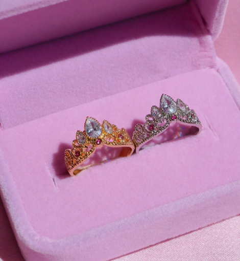 Rapunzel Crown Ring – Adjustable Princess Ring with Zirconia