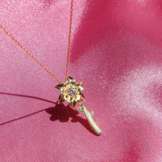 Rapunzel Flower Necklace — 925 Sterling Silver — Fairy Tale Jewelry