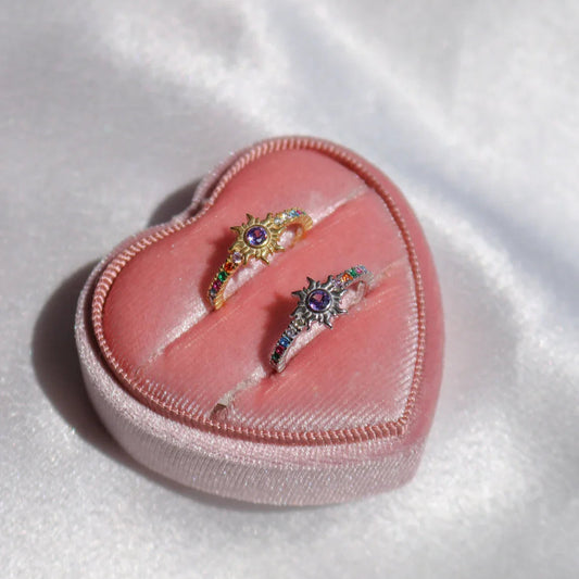 Rapunzel Inspired Colorful Sun Adjustable Ring in 925 Sterling Silver