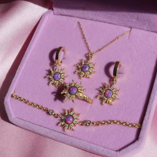 Rapunzel Opal Jewelry Set with Bracelet – 925 Silver Princess Set