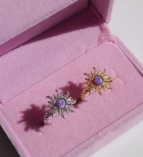  Rapunzel Sun Opal Ring – Adjustable 925 Sterling Silver Jewelry