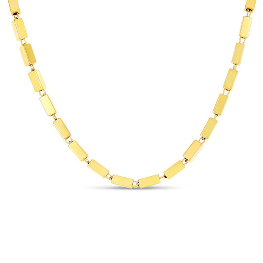 Rectangle Chain Halskette Gold – Vorderansicht