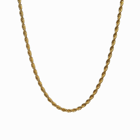 Rope Chain Halskette Gold – Vorderansicht