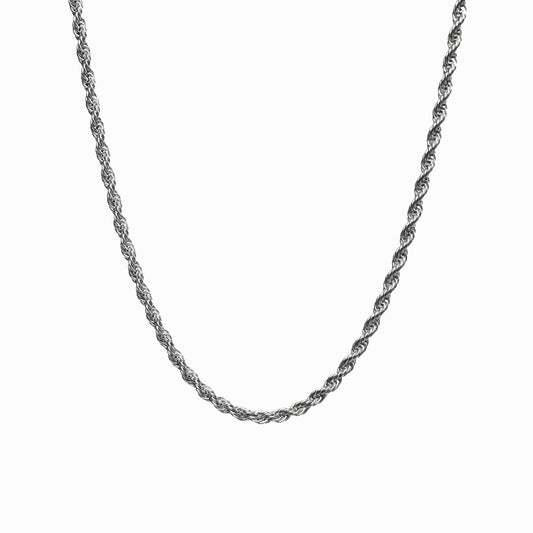Rope Chain Halskette Silber – Vorderansicht