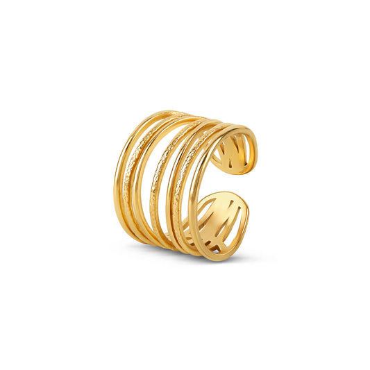 Sanfte Umwicklung Ring Gold – Vorderansicht