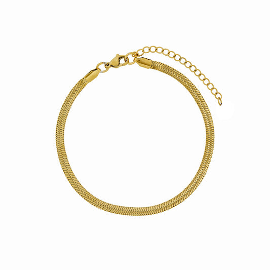 Schlangenkette Fußkettchen Gold – Vorderansicht
