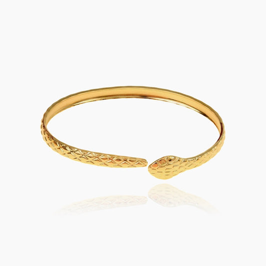 Snake bangle bracelet – front view in gold