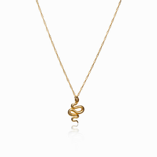 Snake Pendant Halskette Gold – Vorderansicht