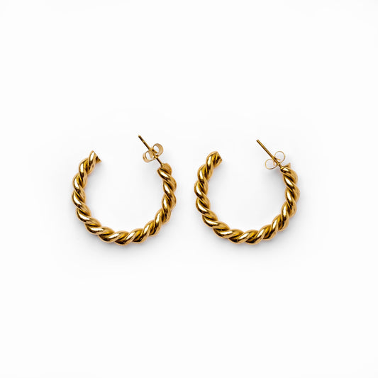 Sofia Twist Rope Creolen Gold – Vorderansicht