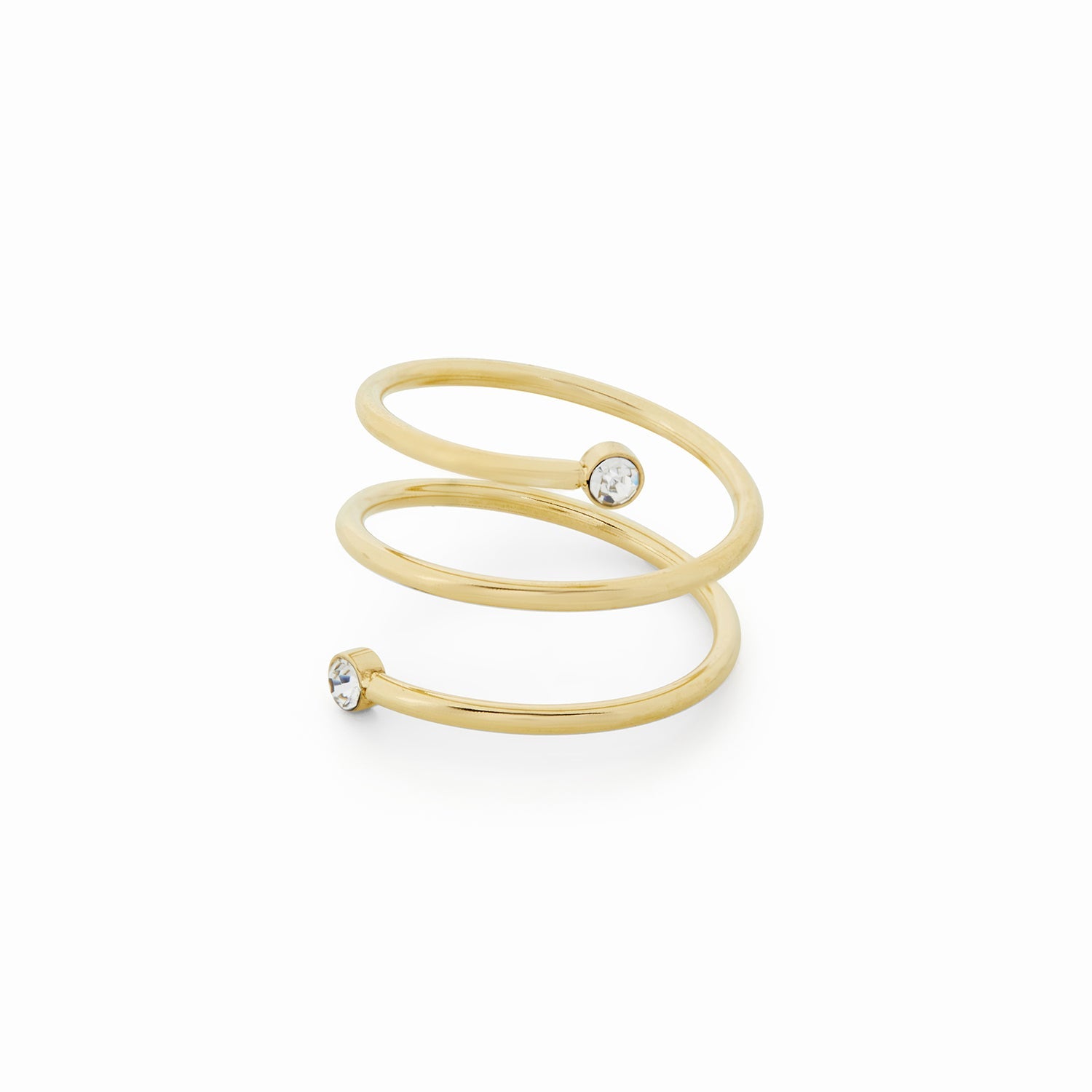 Spiral Steinring Gold – Vorderansicht