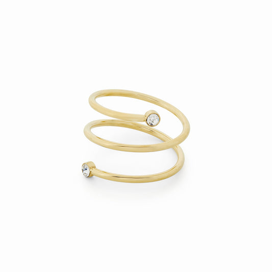Spiral Steinring Gold – Vorderansicht