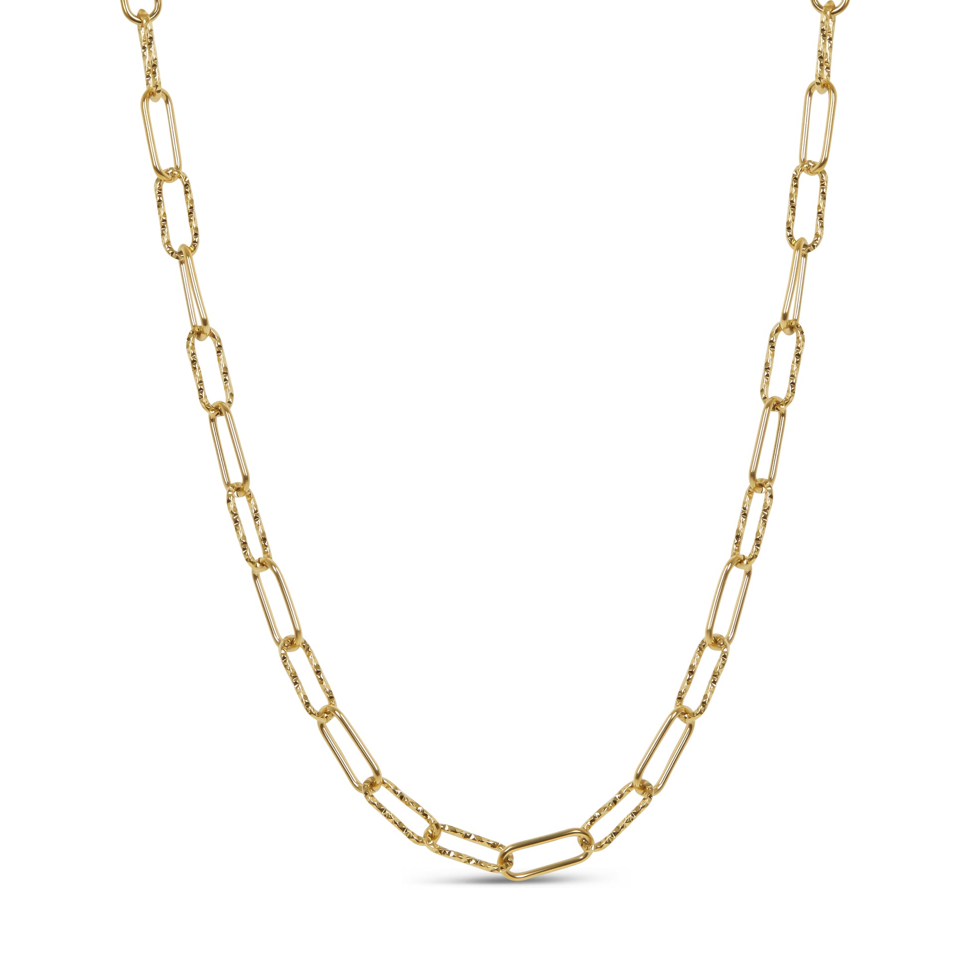 Starre Gliederkette Halskette Gold – Vorderansicht
