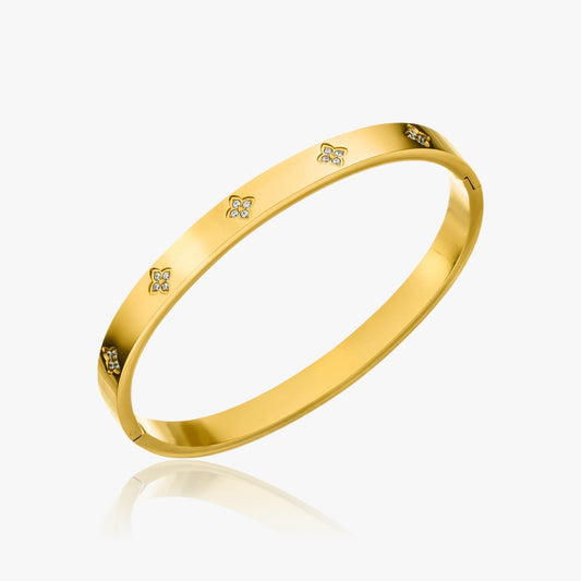 Stars bangle bracelet – front view with crystal stars