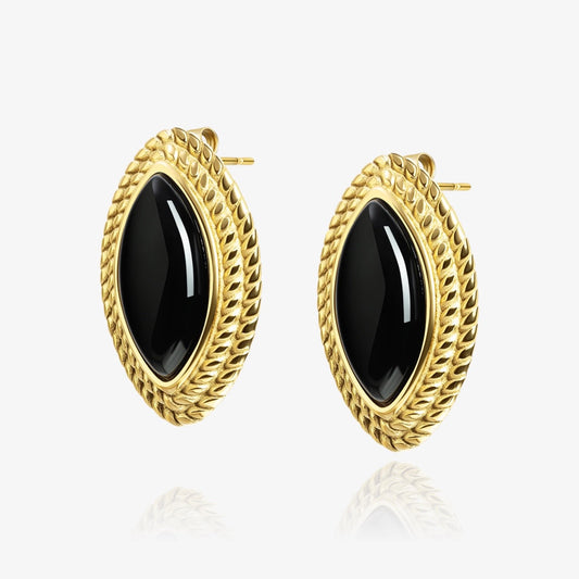 Statement Boss Babe geometric earrings in gold