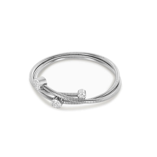 Stein Twister Armreif Silber – Vorderansicht