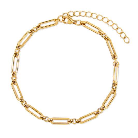 Stone Clip Fußkettchen Gold – Vorderansicht