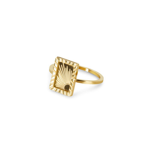 Sunrise Plattenring Gold – Vorderansicht