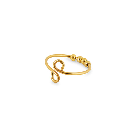 Tempur Verstellbarer Fidget Ring Gold – Vorderansicht