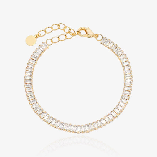  Tennis bracelet with baguette-cut crystals – front view