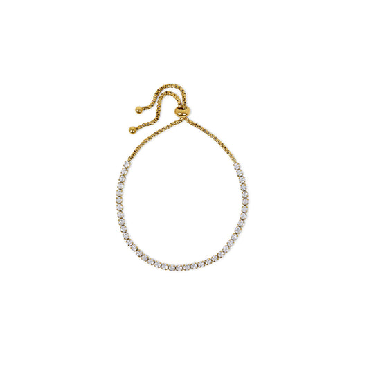 Tennis Kettenarmband Gold – Vorderansicht