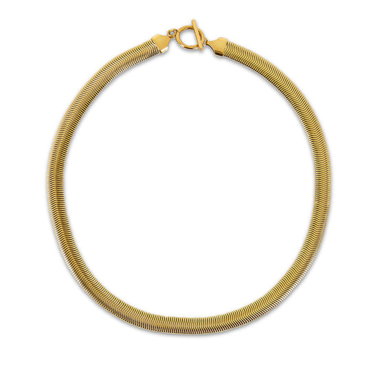 Toggle Snake Chain Halskette Gold – Vorderansicht
