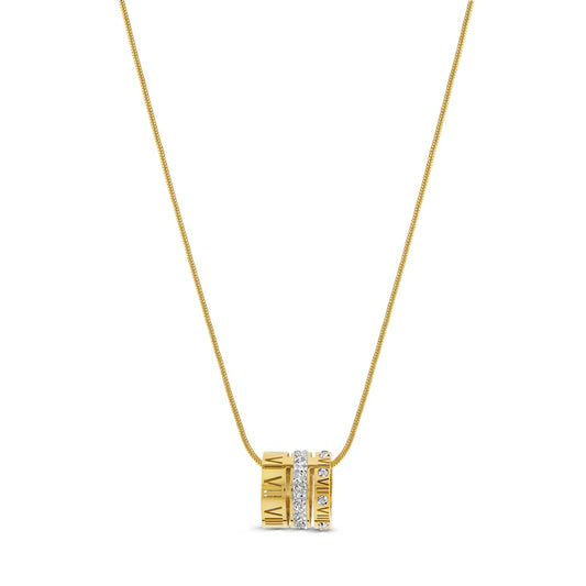 Triple Stack Ring Halskette Gold – Vorderansicht
