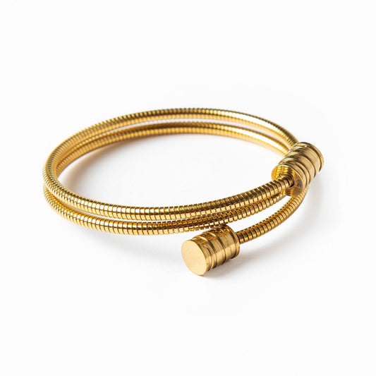 Twister Armreif Gold – Vorderansicht