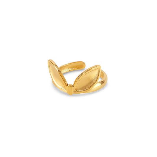 Üppiges Blatt Ring Gold – Vorderansicht