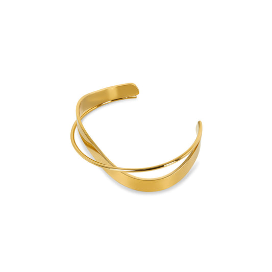 Verschlungener Armreif Gold – Vorderansicht