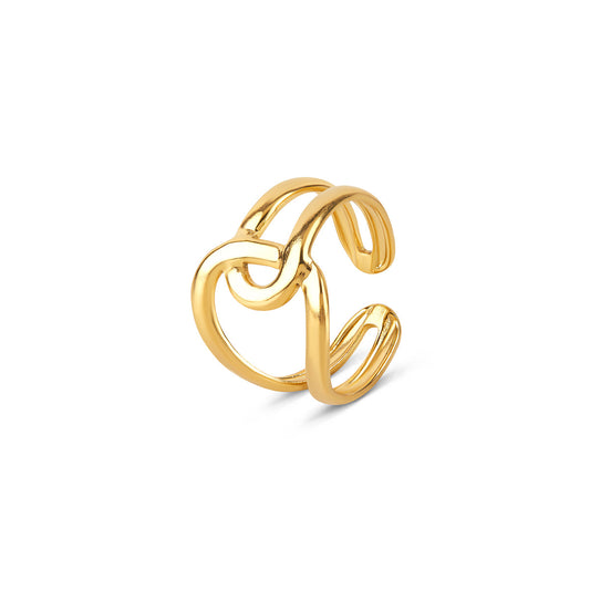 Verschlungener Ring Gold – Vorderansicht