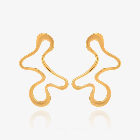 Waterproof geometric earrings in gold and silver