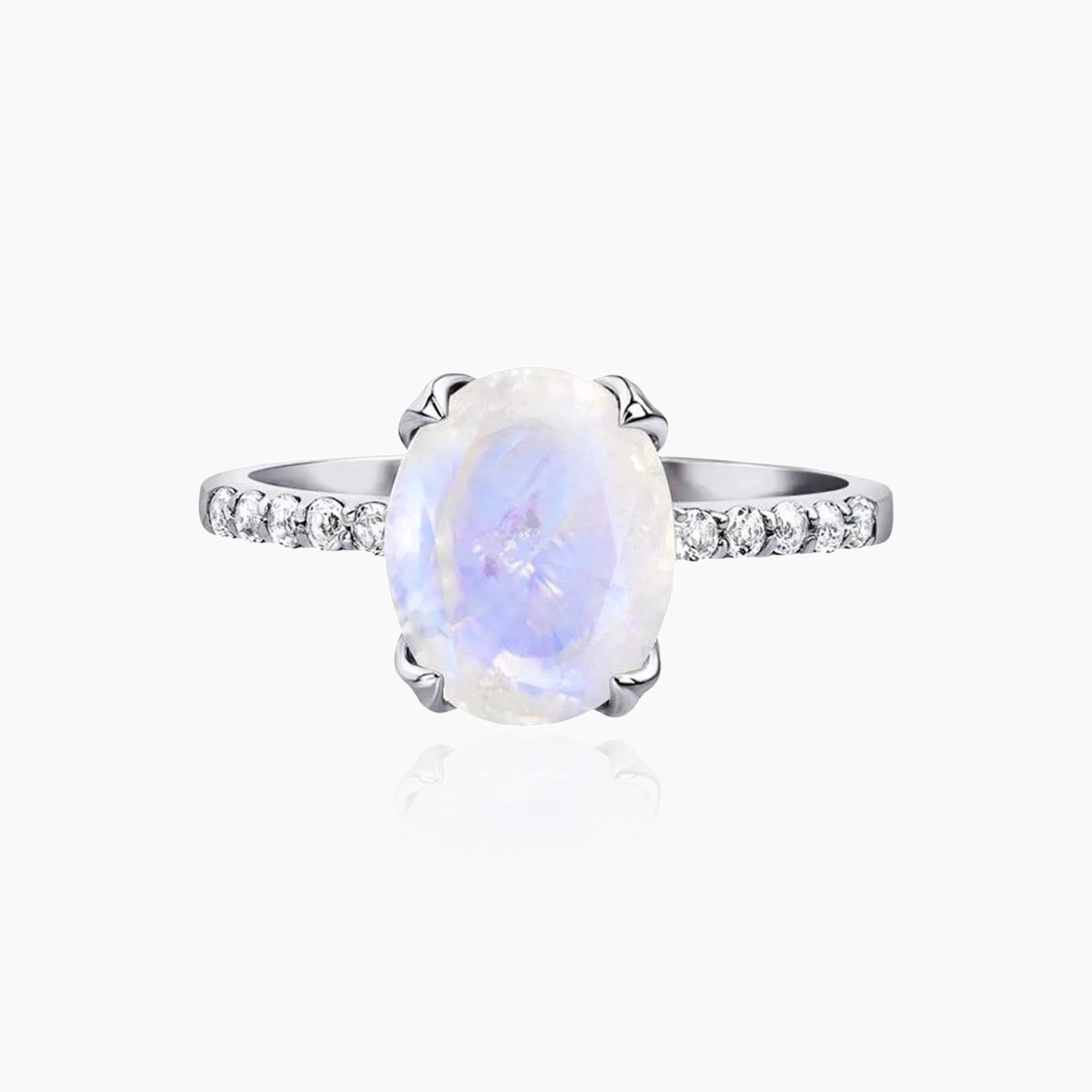Close-up of waterproof moonstone ring