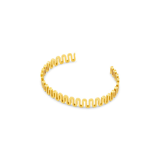 Wellen Armreif Gold – Vorderansicht