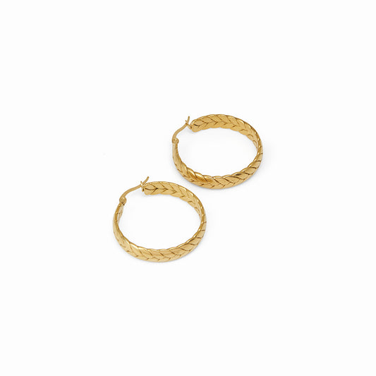Woven Creolen Gold – Vorderansicht