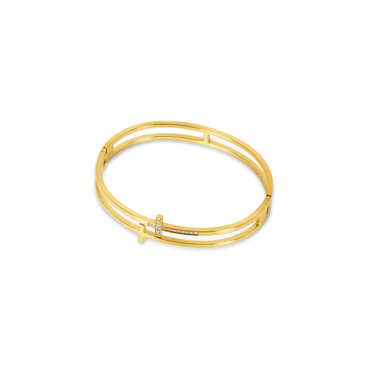 Zion Stein Armreif Gold – Vorderansicht