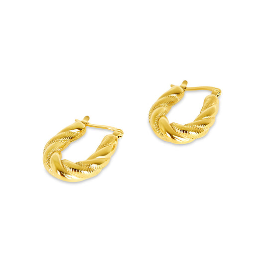 Ziyah Twist Creolen Gold – Vorderansicht